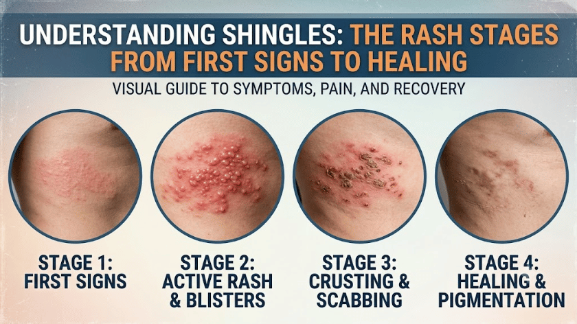Pictures of Shingles: How the Rash Looks From First Signs to Healing 