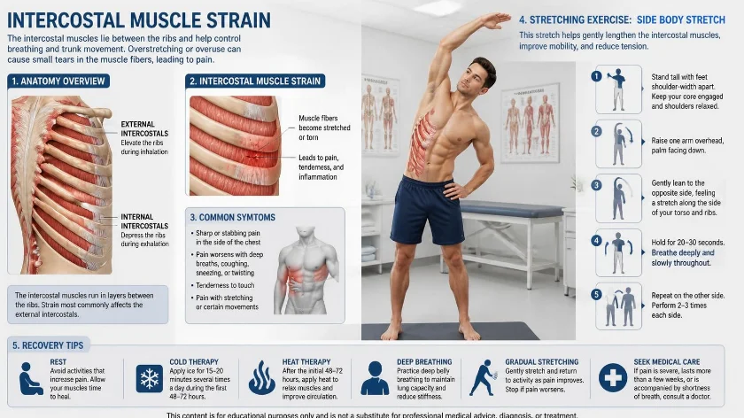 Intercostal Muscle Strain: Symptoms, Treatment, Recovery, and When to Get Help