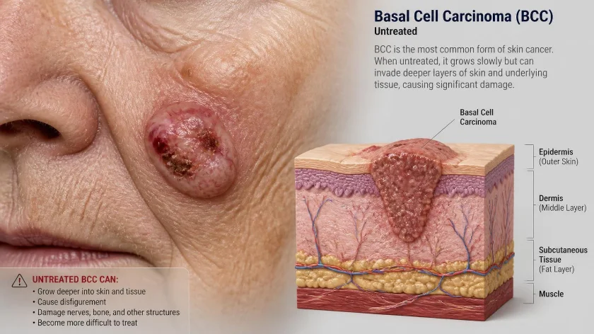 Basal Cell Carcinoma Untreated for 2 Years: What Can Happen and What to Do Now